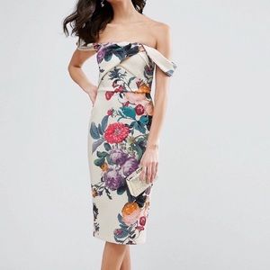 ASOS - Floral off the shoulder dress